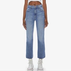 Mother the Hustler Ankle Jeans Cropped High Rise Kick Flare Scenic Route Wash